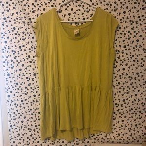 yellow faded glory peplum shirt